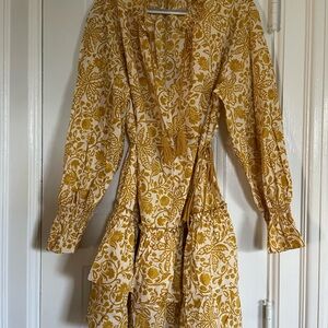 H&M Mustard Floral Long Sleeve Dress